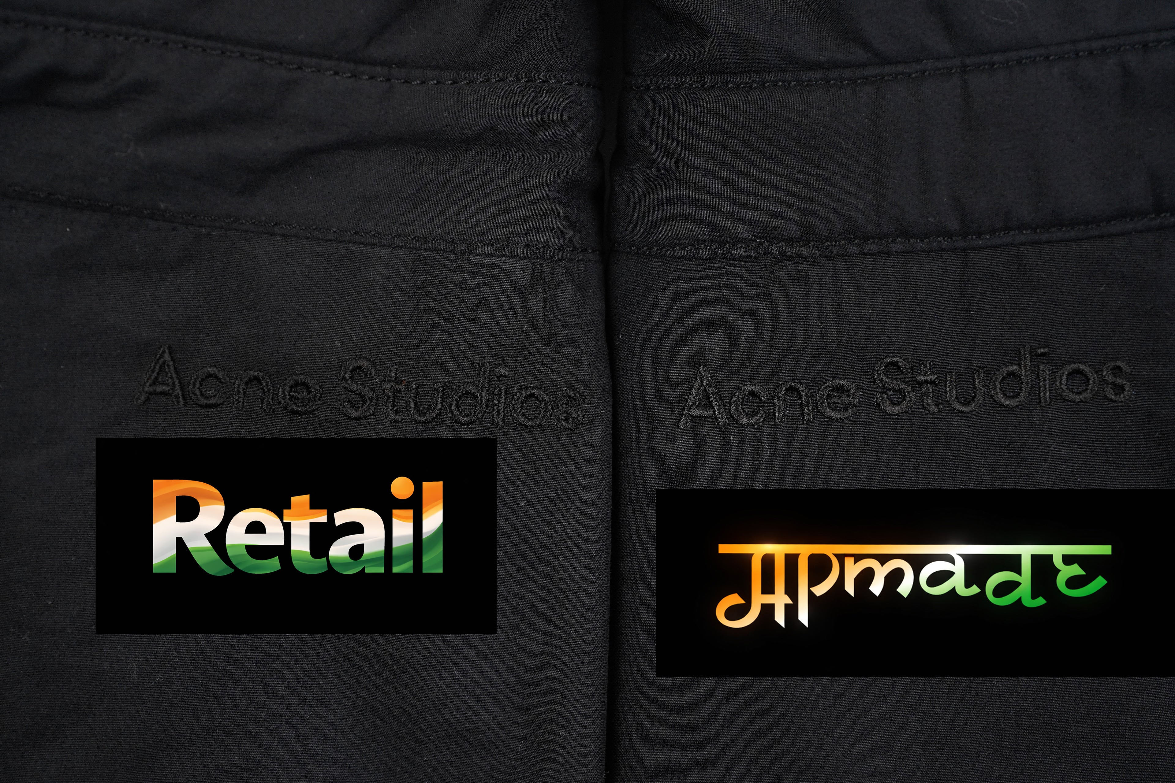 Acne Studios Black Padded Jacket with Starry Sky Pattern