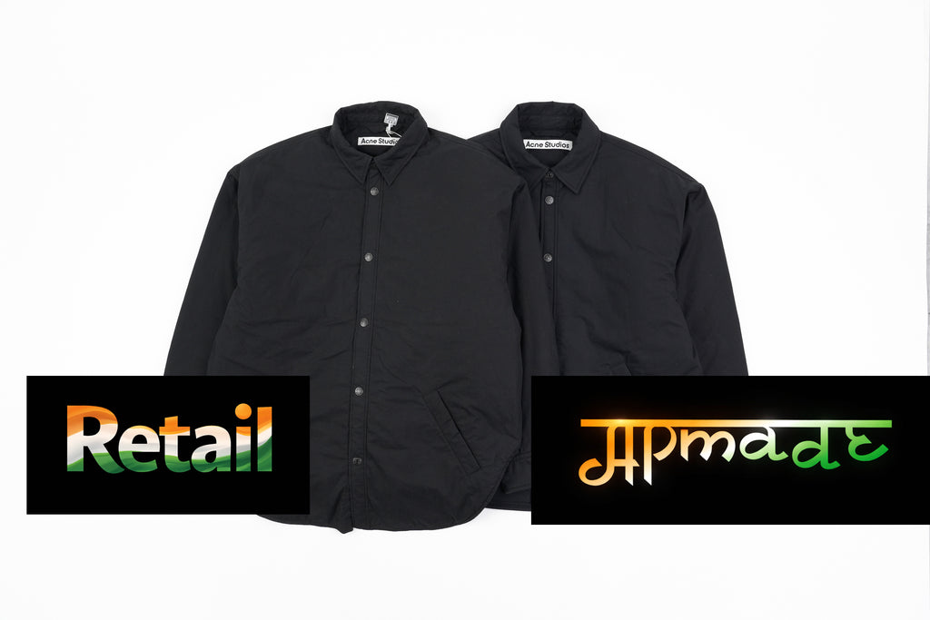 Acne Studios Black Padded Jacket with Starry Sky Pattern