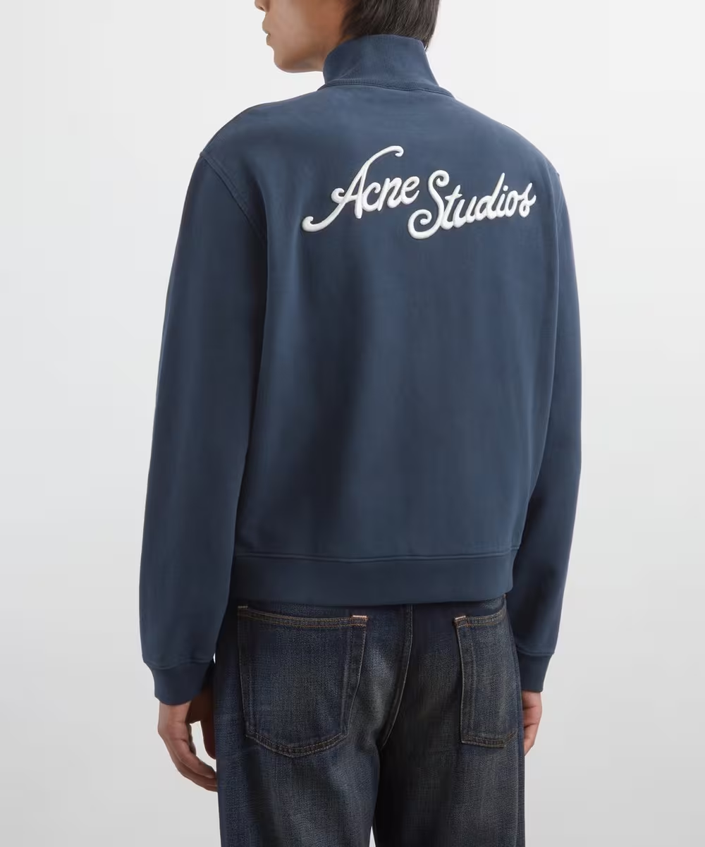 Acne Studios High-Back Lettering Jacket – Navy Blue