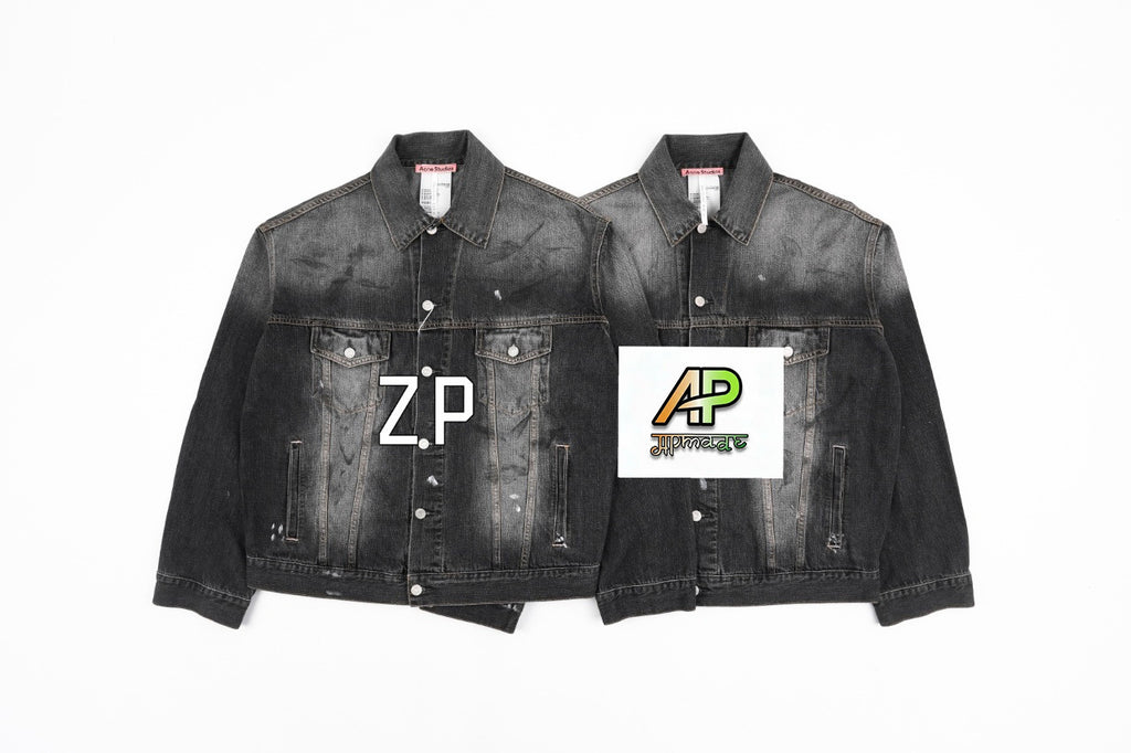 Acne Studios Washed Ink-Splashed Denim Jacket