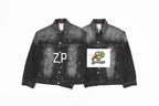 Acne Studios Washed Ink-Splashed Denim Jacket