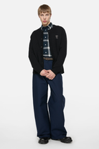 Acne Studios Bow and Letter Embroidered Cardigan Jacket