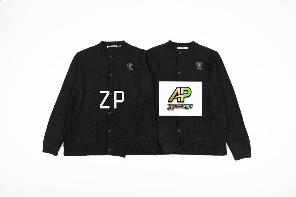 Acne Studios Bow and Letter Embroidered Cardigan Jacket