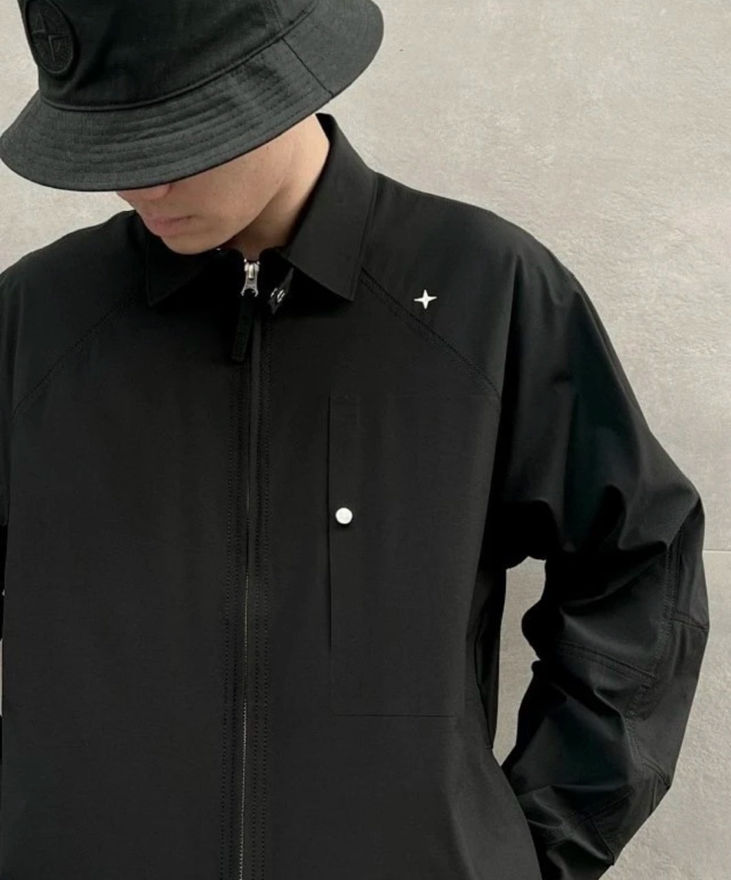 Stone Island Star Embroidered Seam Pressed Shirt Jacket