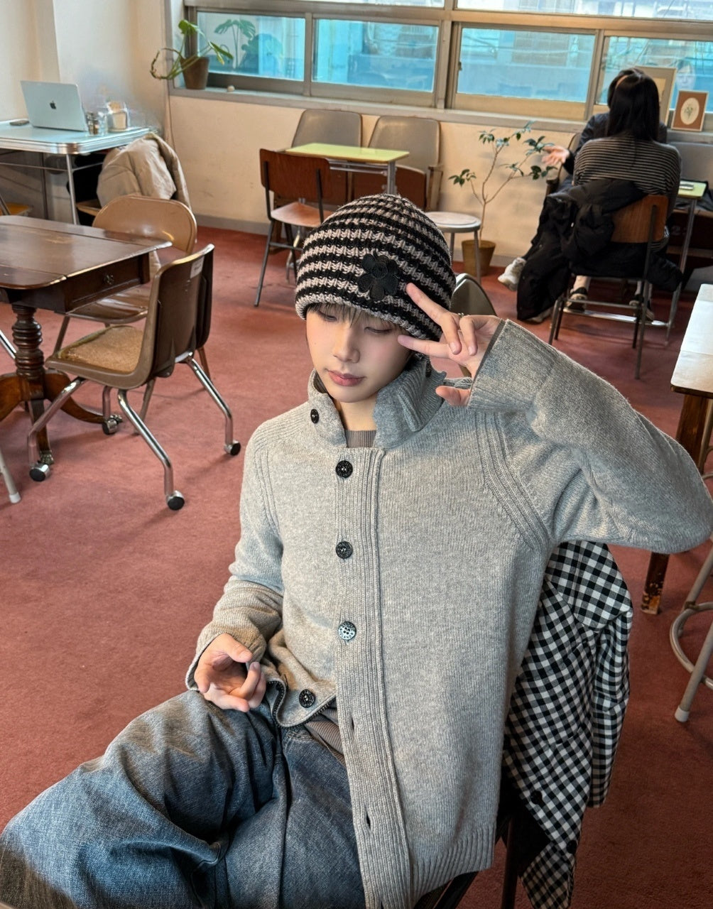 Stone Island Patchwork Wool Cardigan Jacket