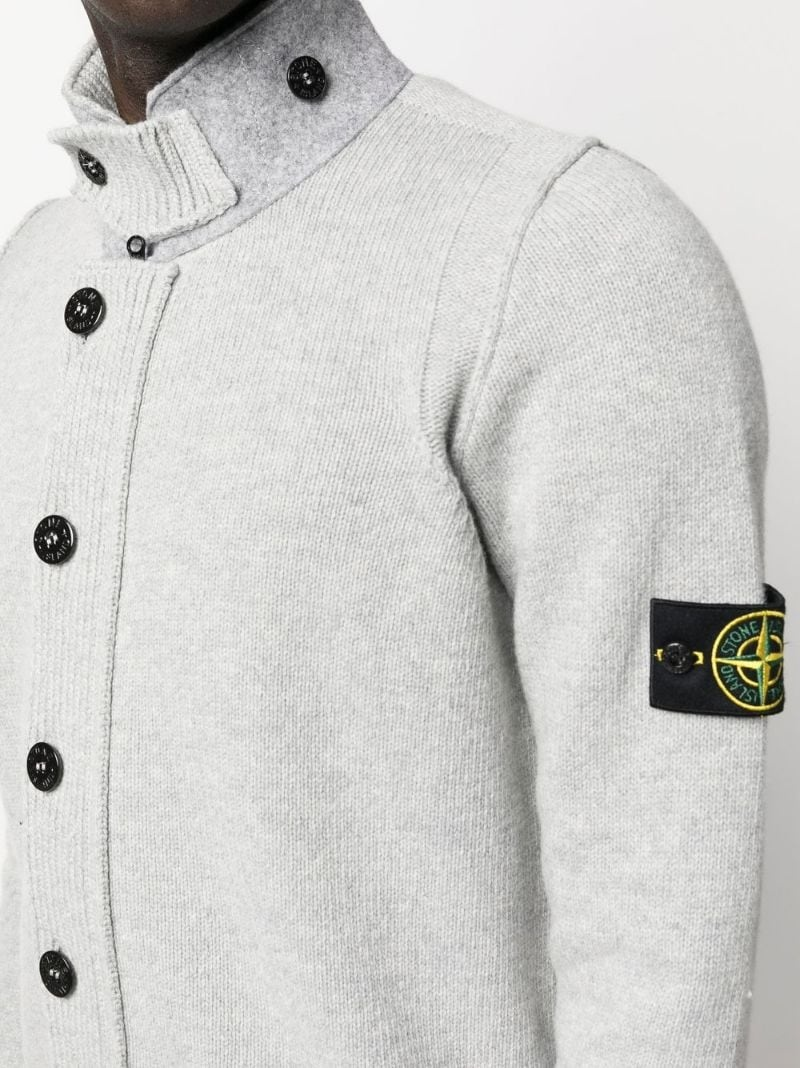 Stone Island Patchwork Wool Cardigan Jacket