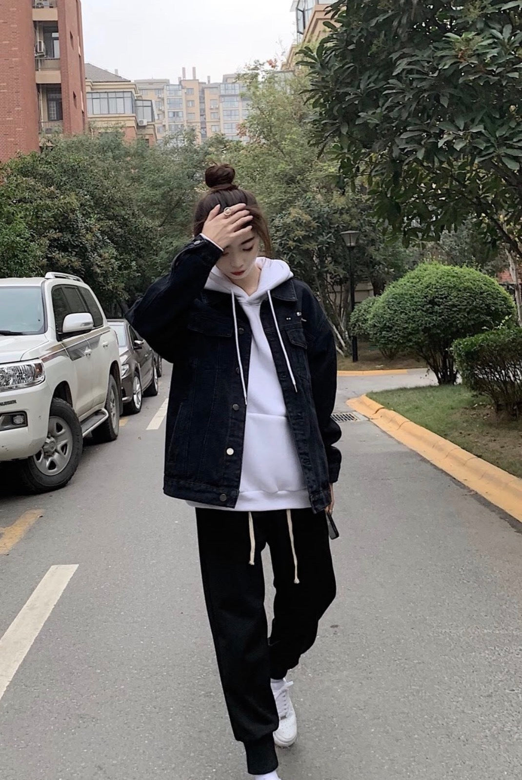 Off-White Yellow Glue Arrow Print Denim Jacket