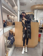 Moncler Color-Blocked Long Down Jacket