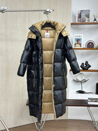 Moncler Color-Blocked Long Down Jacket