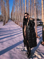 Moncler Color-Blocked Long Down Jacket