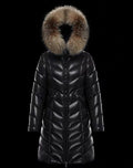 Moncler V-Grid Fur Collar Down Jacket