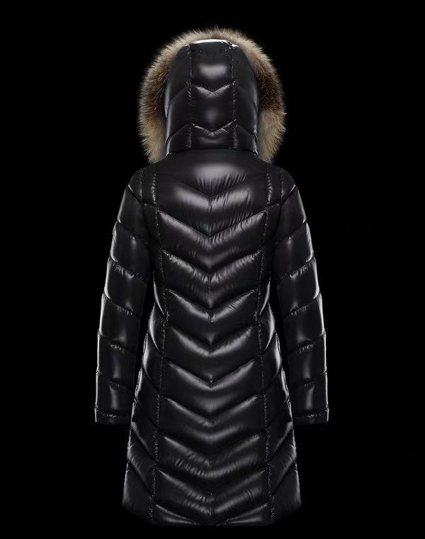 Moncler V-Grid Fur Collar Down Jacket