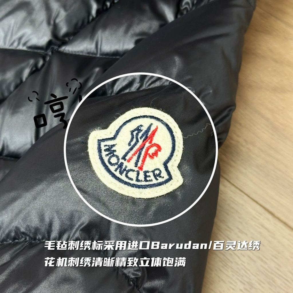 Moncler V-Grid Fur Collar Down Jacket
