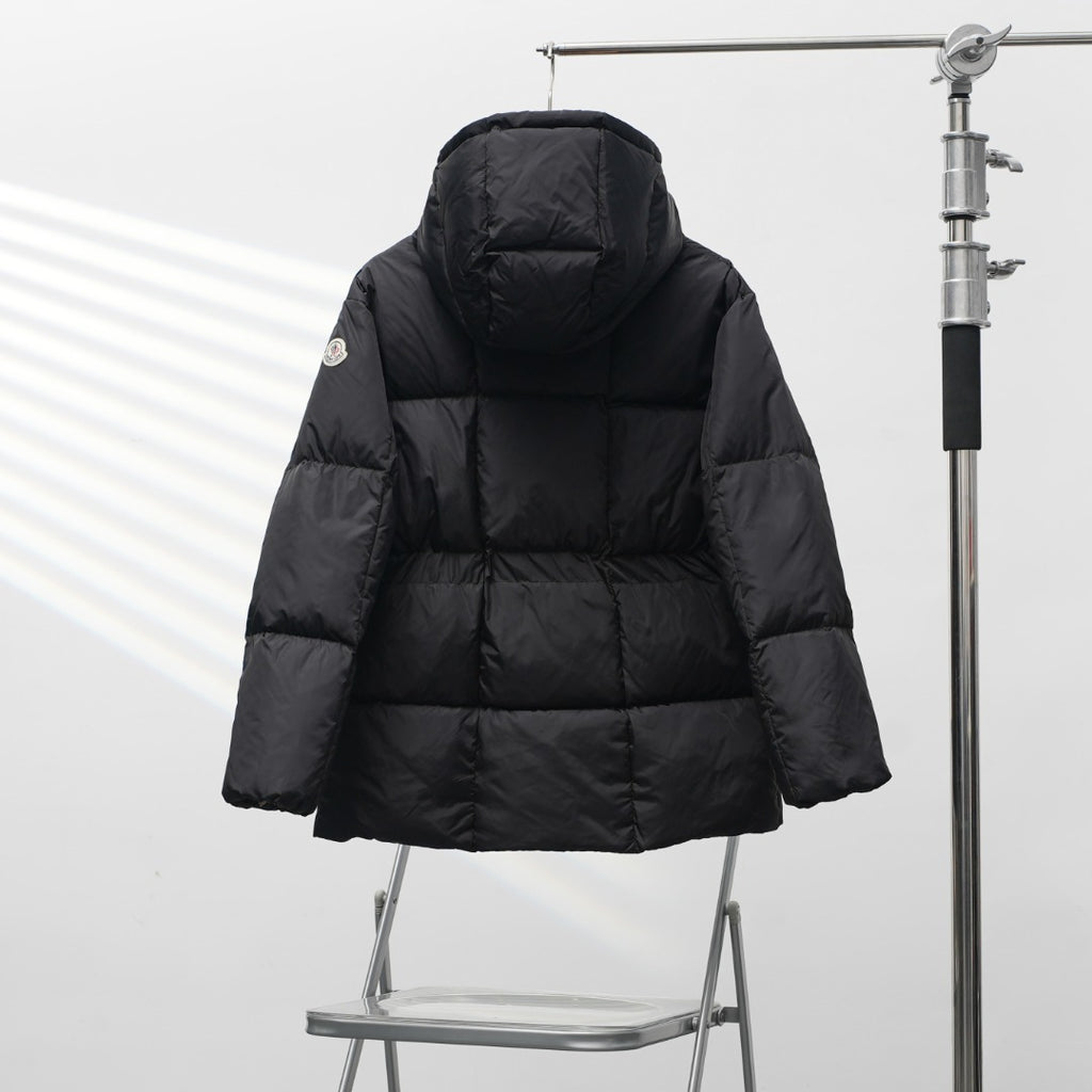 Moncler Agneux Elastic Waist Hooded Down Jacket