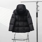 Moncler Agneux Elastic Waist Hooded Down Jacket
