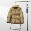 Moncler Agneux Elastic Waist Hooded Down Jacket