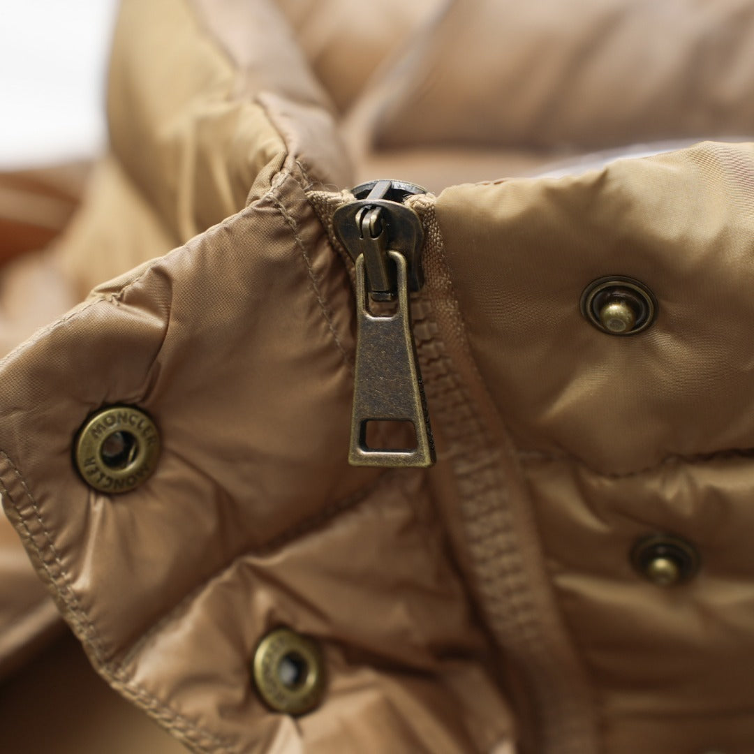 Moncler Agneux Elastic Waist Hooded Down Jacket