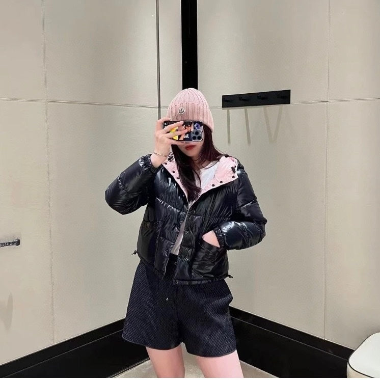 Moncler Short Down Jacket with Pink Lining