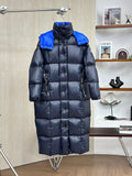 Moncler Color-Blocked Long Down Jacket