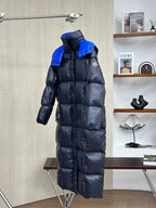 Moncler Color-Blocked Long Down Jacket