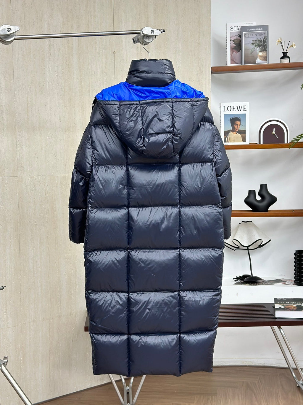 Moncler Color-Blocked Long Down Jacket