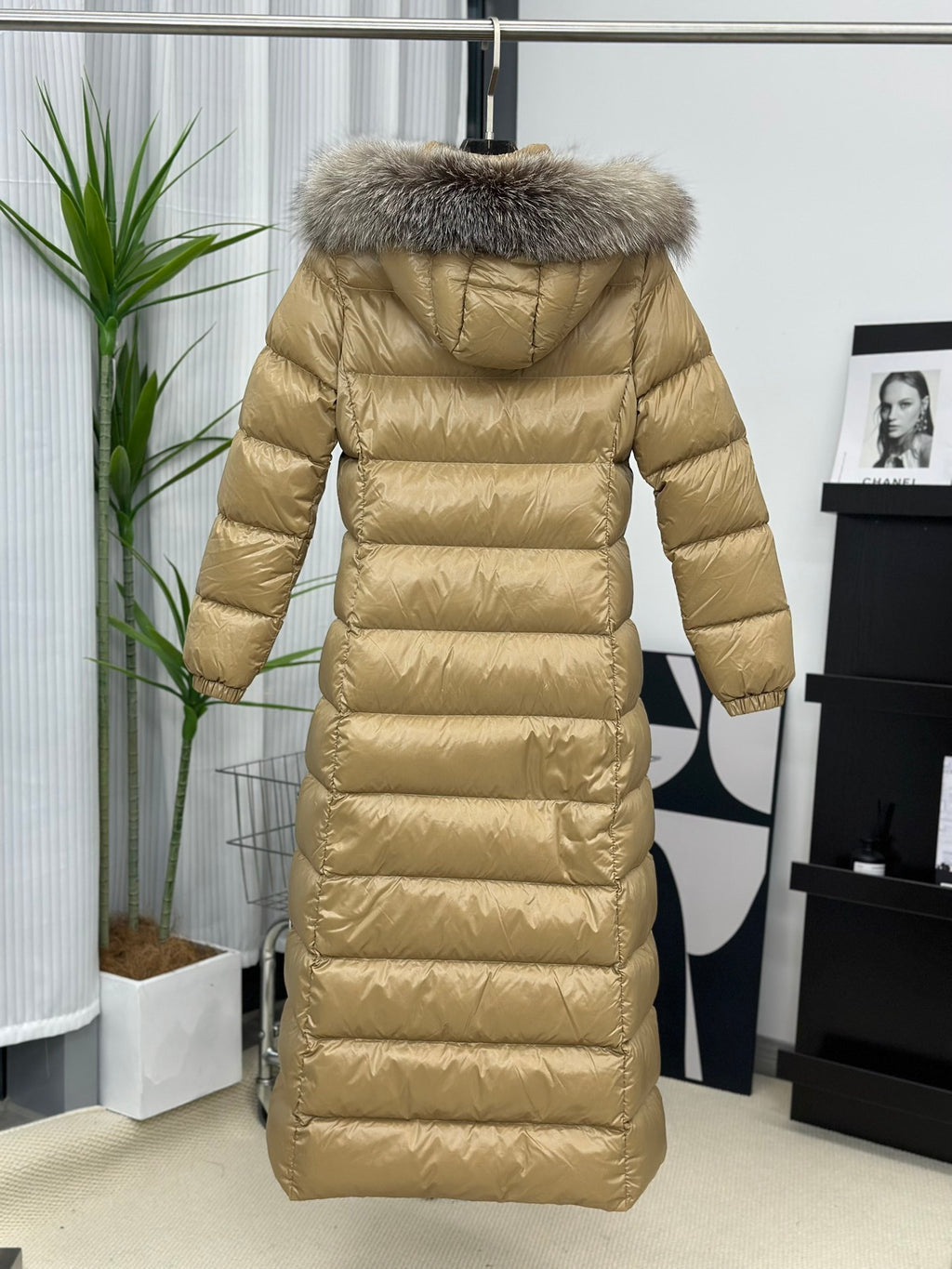 Moncler Below-Knee Belted Down Jacket