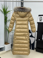 Moncler Below-Knee Belted Down Jacket