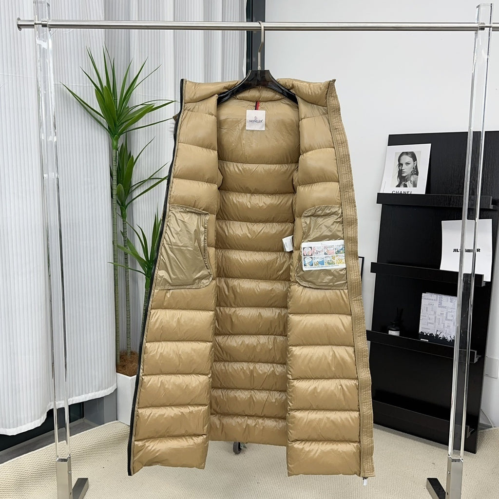 Moncler Below-Knee Belted Down Jacket