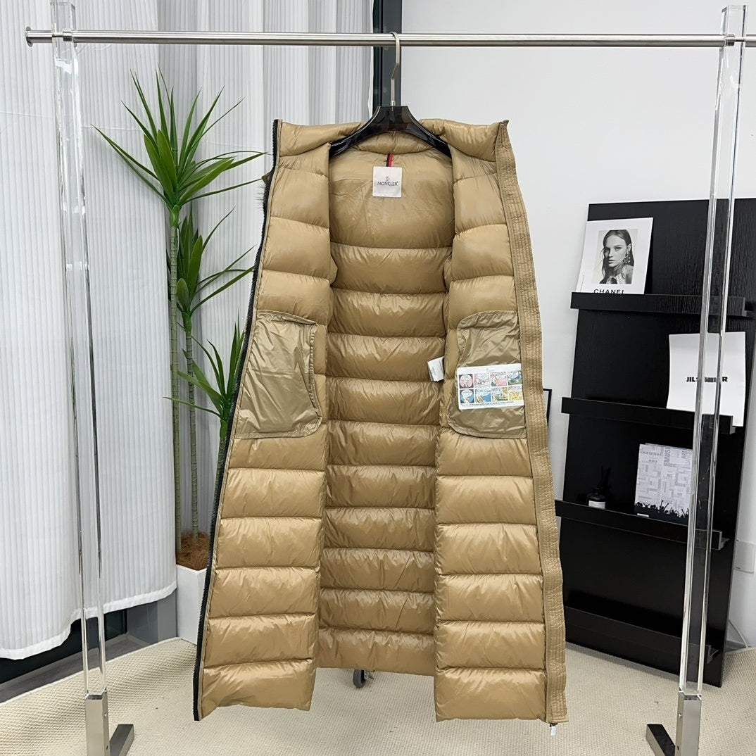 Moncler Below-Knee Belted Down Jacket