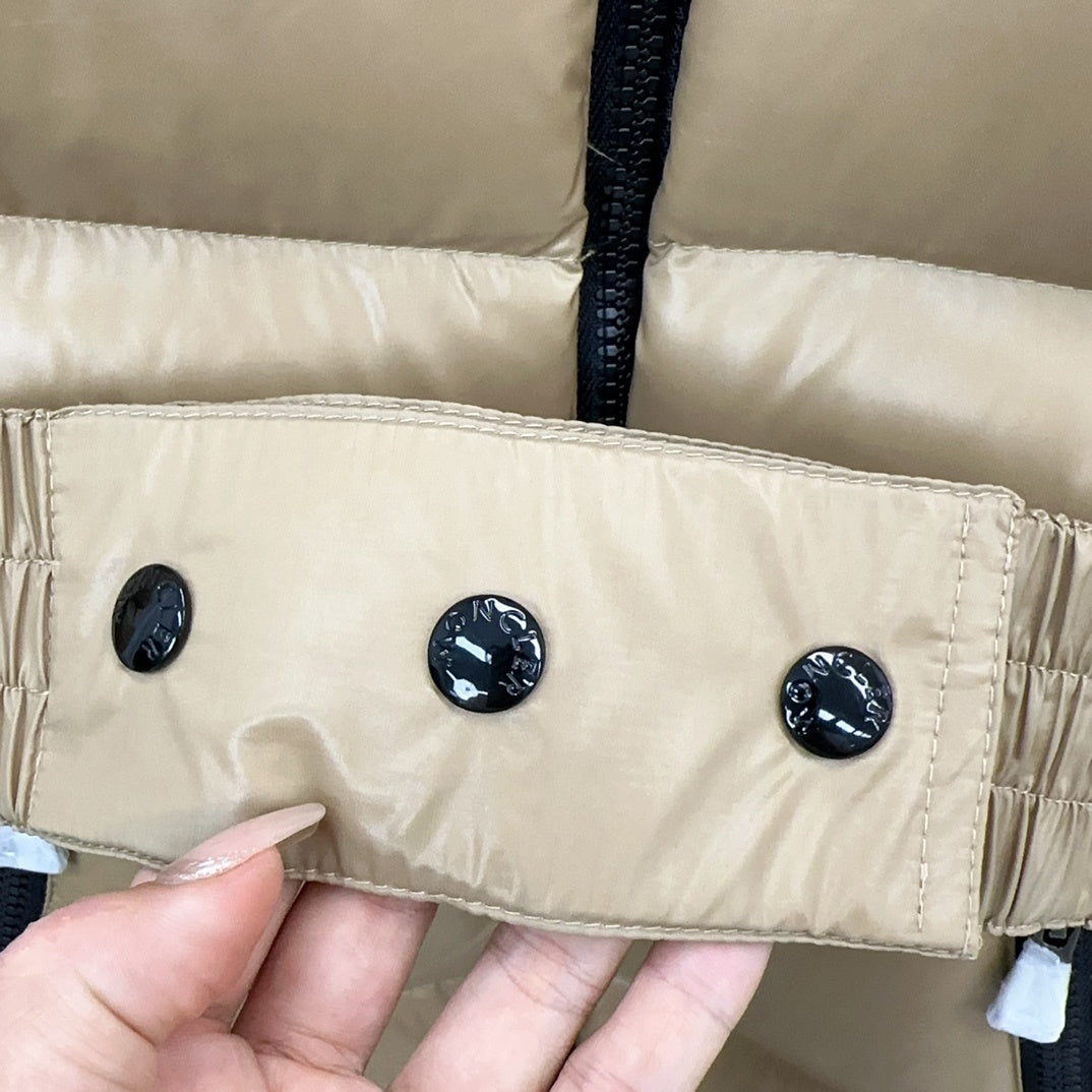 Moncler Below-Knee Belted Down Jacket