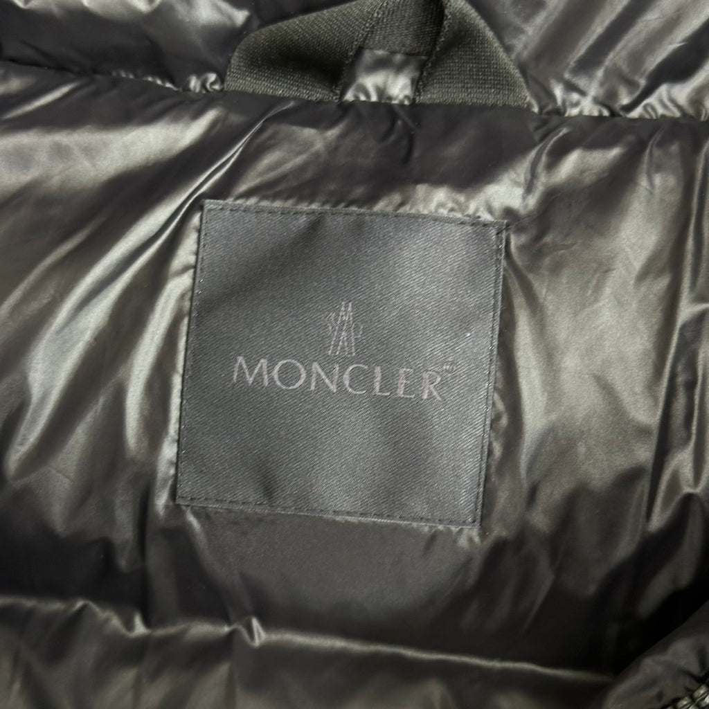 Moncler Midi-Length Down Jacket with Felt Badge