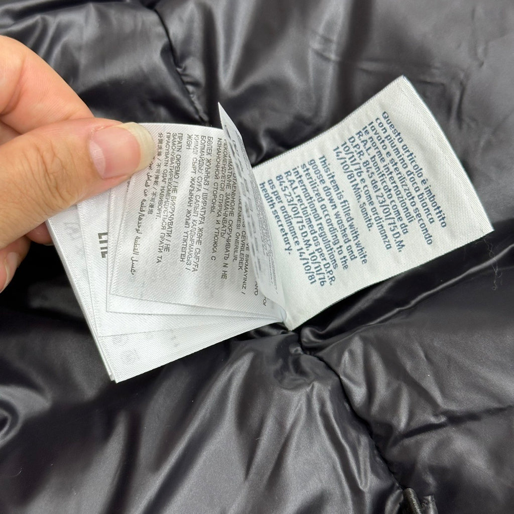 Moncler Midi-Length Down Jacket with Felt Badge