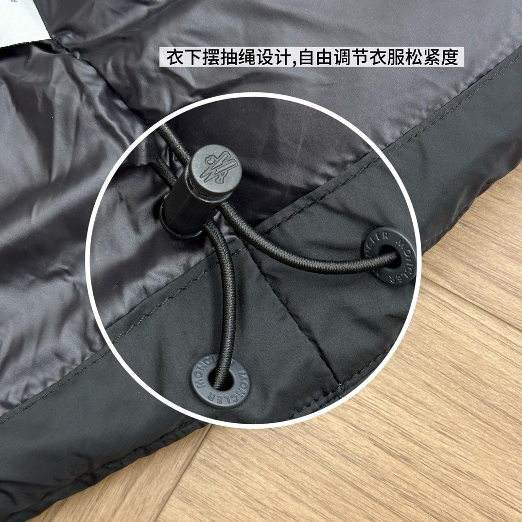 Moncler Midi-Length Down Jacket with Felt Badge