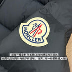 Moncler Midi-Length Down Jacket with Felt Badge