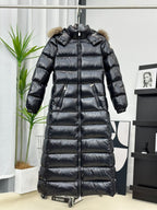 Moncler Below-Knee Belted Down Jacket