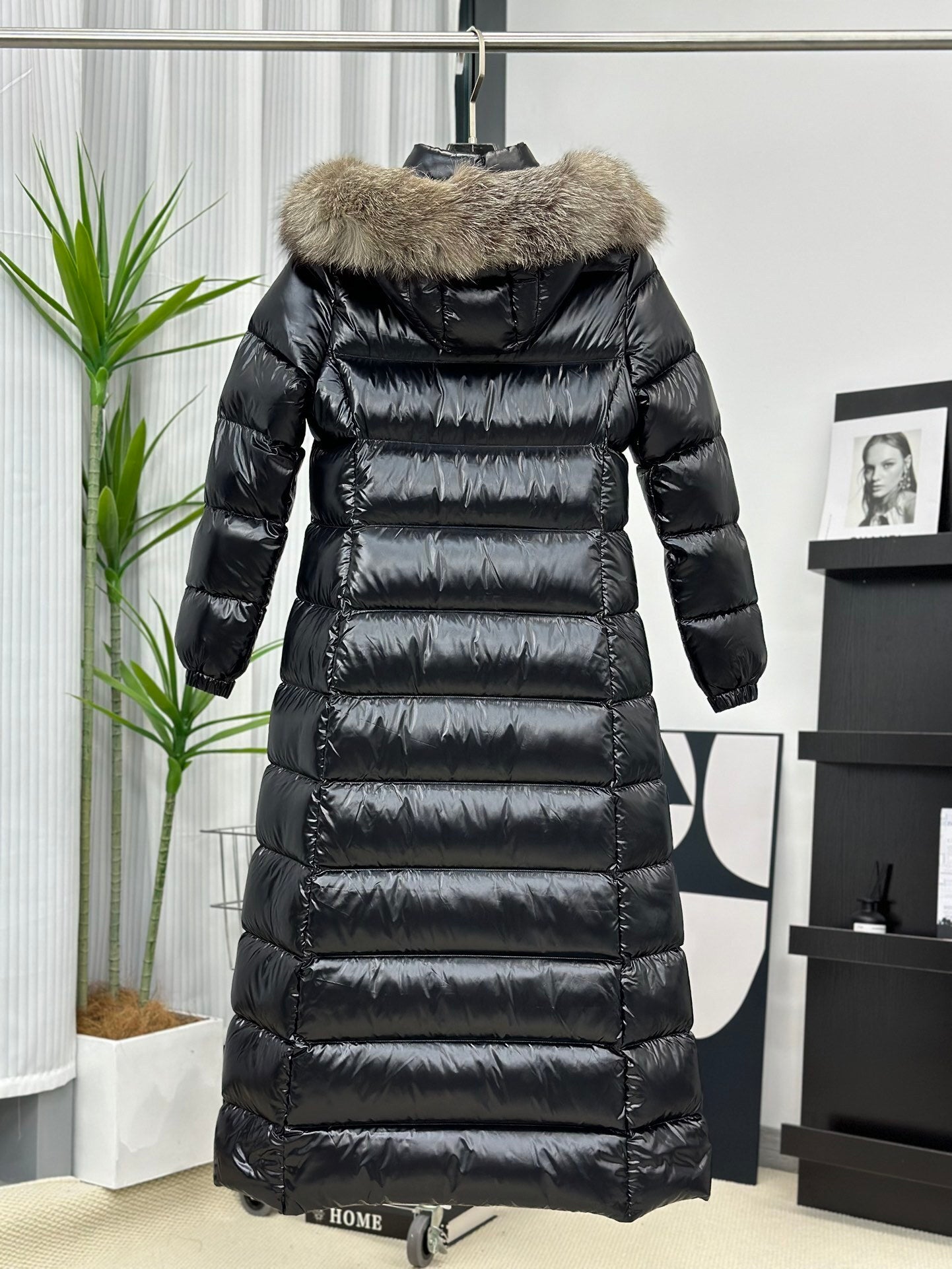 Moncler Below-Knee Belted Down Jacket