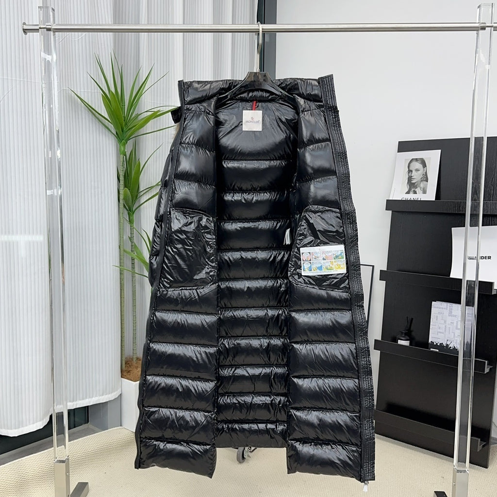 Moncler Below-Knee Belted Down Jacket