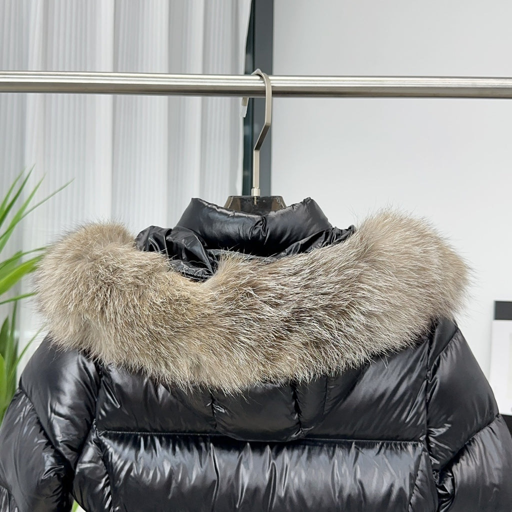 Moncler Below-Knee Belted Down Jacket