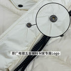 Moncler Silver Fox Fur Collar Long Down Jacket