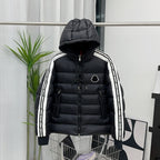 Moncler Down Jacket with Woven Ribbon Sleeves