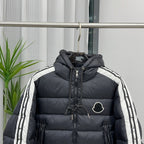 Moncler Down Jacket with Woven Ribbon Sleeves