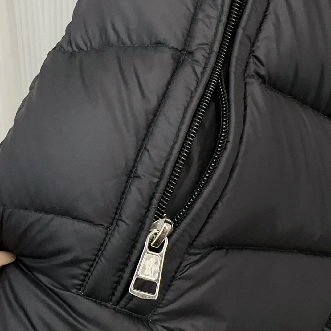 Moncler Down Jacket with Woven Ribbon Sleeves