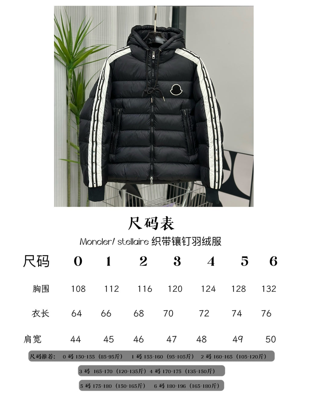 Moncler Down Jacket with Woven Ribbon Sleeves
