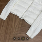 Moncler Stand Collar Down Jacket with Knitted Sleeves