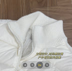 Moncler Stand Collar Down Jacket with Knitted Sleeves
