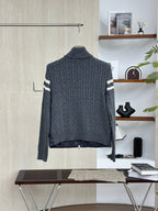 Moncler Stand Collar Down Jacket with Knitted Sleeves