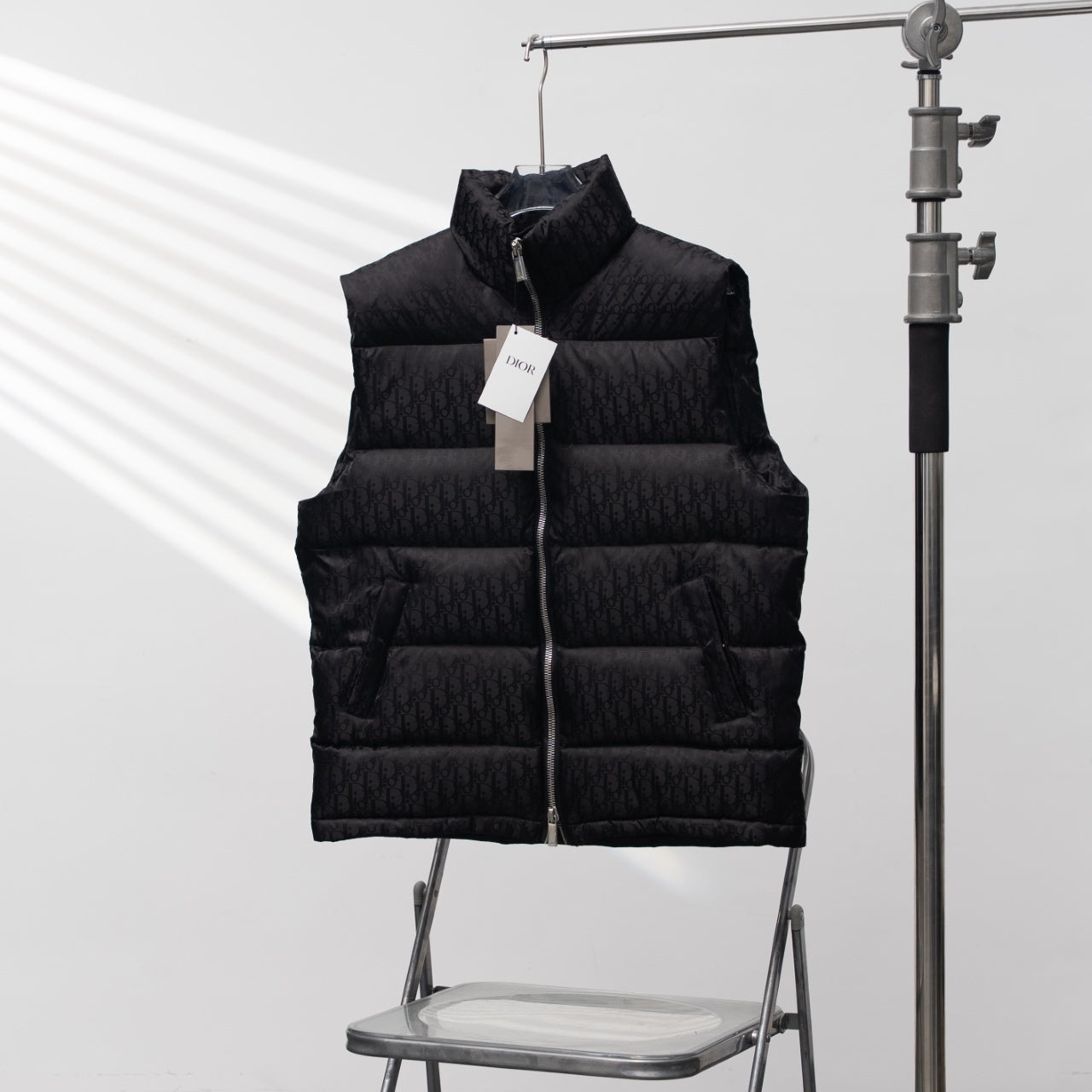 Christian Dior All-over Print Stand-up Collar Down Vest