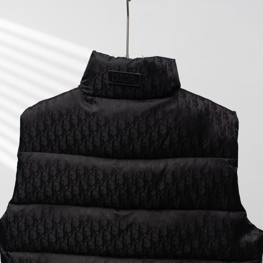 Christian Dior All-over Print Stand-up Collar Down Vest