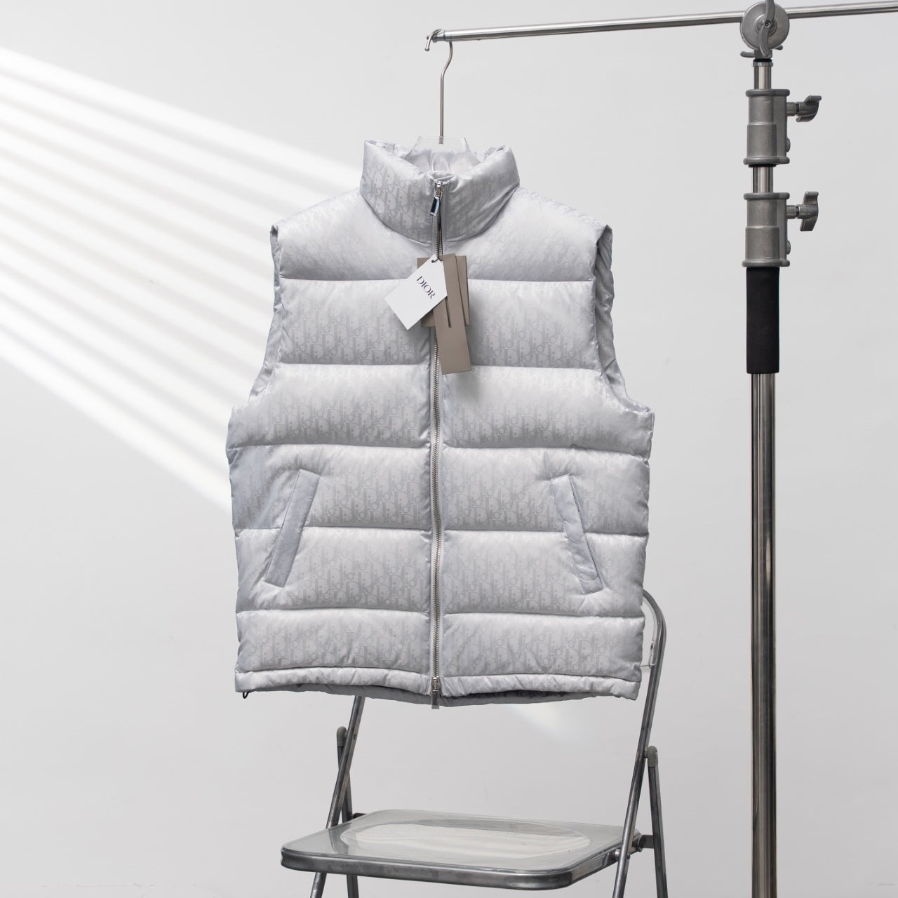 Christian Dior All-over Print Stand-up Collar Down Vest