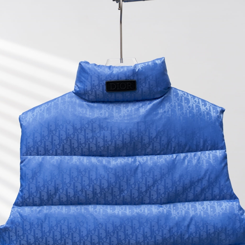 Christian Dior All-over Print Stand-up Collar Down Vest